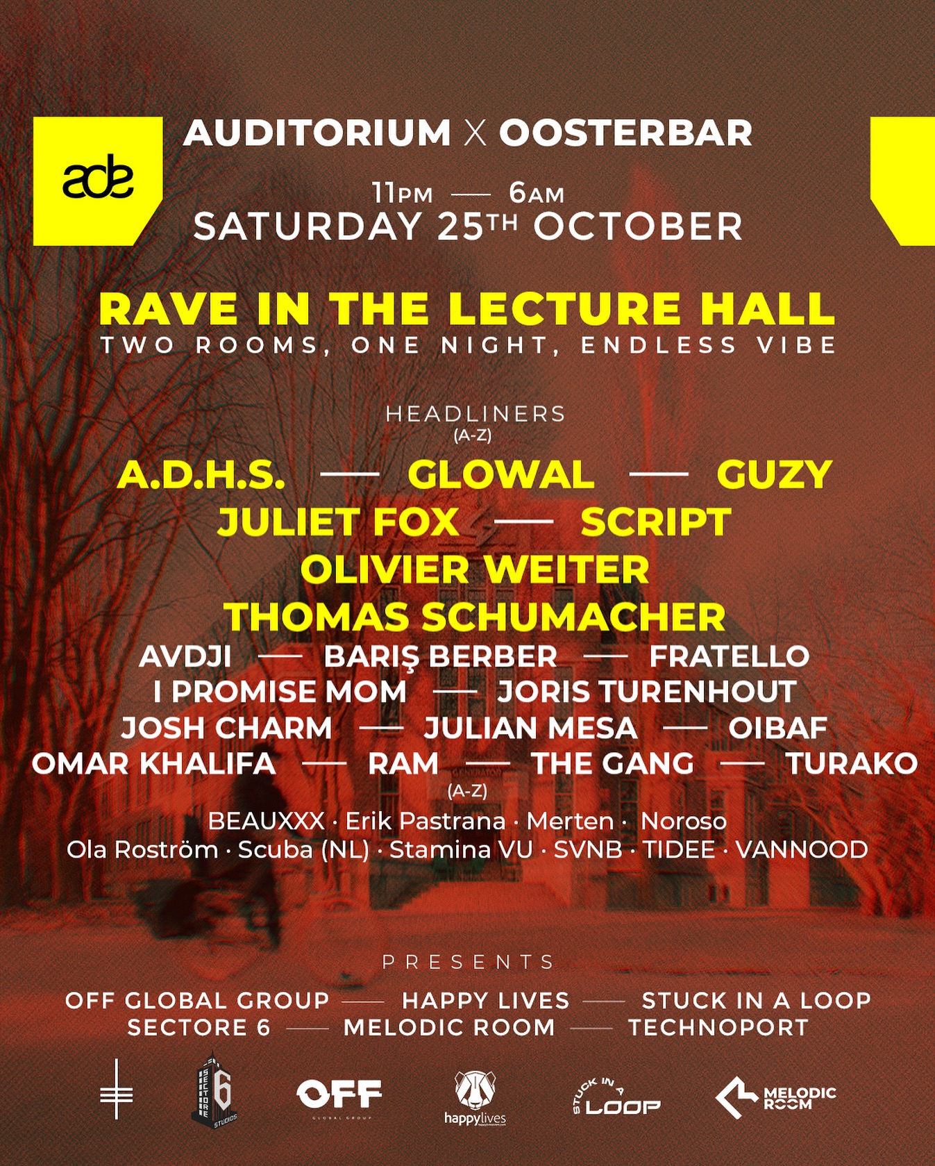 ADE 2025 — Rave in the Lecture Hall poster
